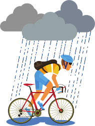 Racefiets fiets woon-werkverkeer regen, slecht weer' Sticker | Spreadshirt